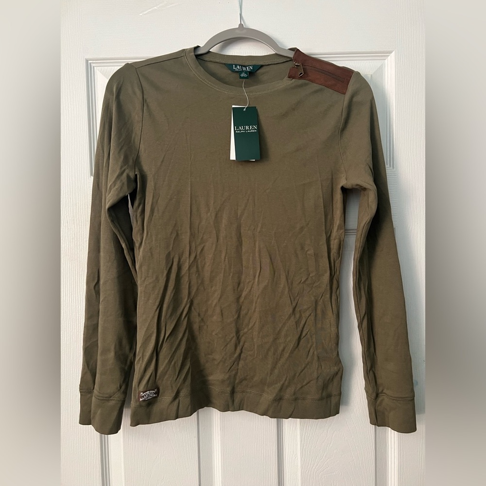 Polo Ralph Lauren Women’s Long Sleeve with Elbow Patch Top